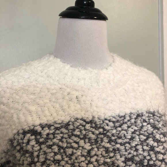 Cupio Oversized Fuzzy Striped Pullover Sweater - Picture 4 of 8